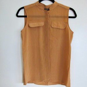 Club Monaco %100 Silk Sleeveless Button-up Blouse